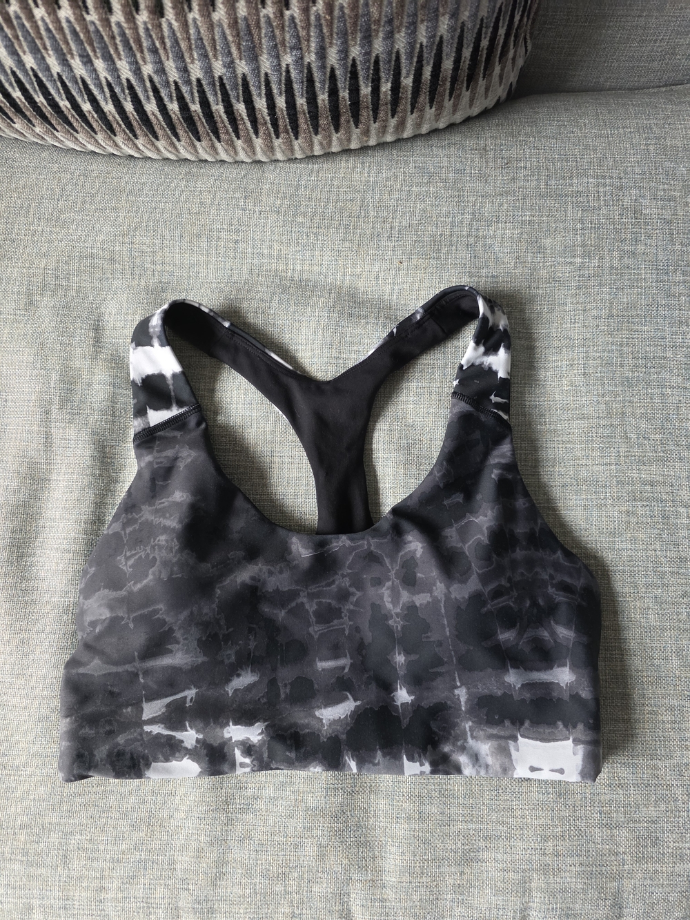 Old Navy Tie-Dye Black & Gray Racerback Sports Bra